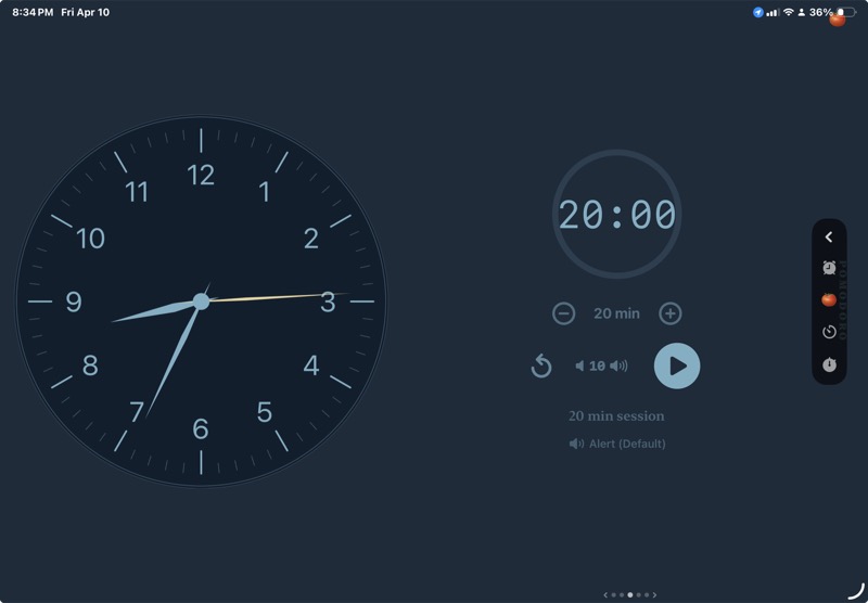 Pomodoro timer widget